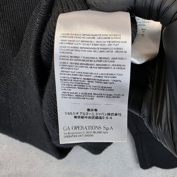 Armani Exchange A|X Sweater Mens Medium Black Half Zip Mock Neck Ribbed Knit - Picture 10 of 11